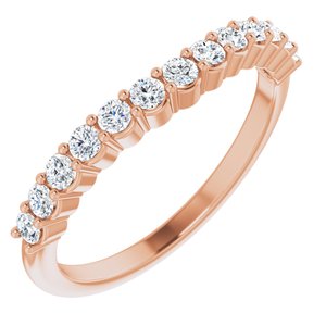 14K Rose 3/8 CTW Natural Diamond Matching Band