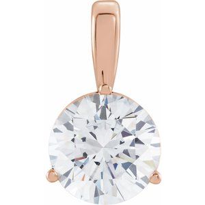 14K Rose 1/2 CT Lab-Grown Diamond Pendant