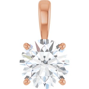 14K Rose 2 CT Lab-Grown Diamond Pendant