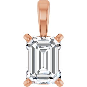 14K Rose 1/2 CT Natural Diamond Pendant