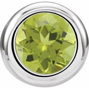 14K White 5 mm Imitation Peridot Pendant