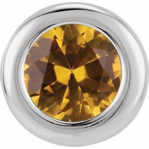 14K White 6 mm Imitation Citrine Pendant