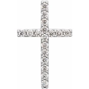 1/5 Ctw Natural Diamond Petite Cross Pendant