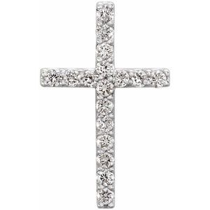 1/6 Ctw Natural Diamond Petite Cross Pendant